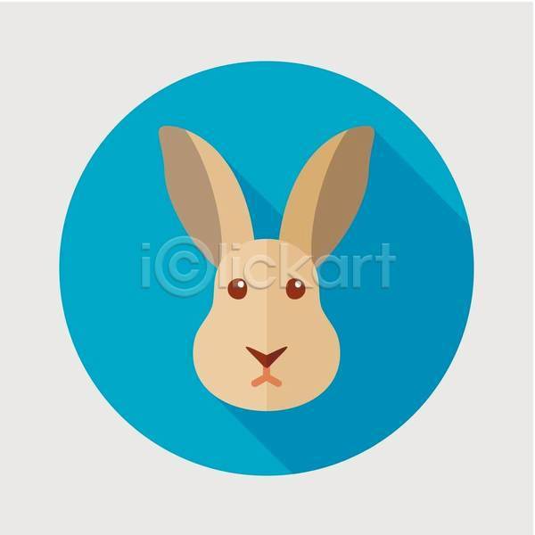 사람없음 EPS 아이콘 일러스트 해외이미지 농장 원형 토끼 한마리