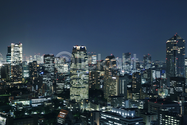사람없음 JPG 포토 해외이미지 건물 고층빌딩 대도시 도시 도시풍경 도심 도쿄 스카이라인 야간 야경 야외 일본 하늘