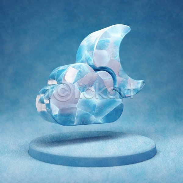 사람없음 3D JPG 입체 포토 해외이미지 구름(자연) 얼음 오브젝트 초승달 파란색