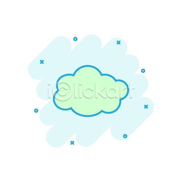 사람없음 EPS 아이콘 일러스트 해외이미지 구름(자연) 민트색