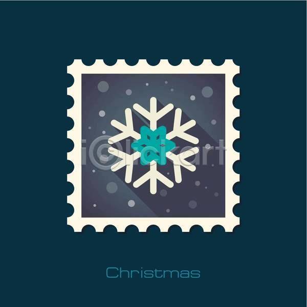 사람없음 EPS 일러스트 해외이미지 겨울 눈꽃 눈송이 디자인 우표 크리스마스