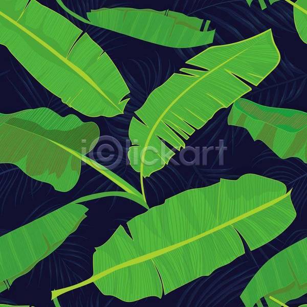 시원함 사람없음 EPS 일러스트 해외이미지 남색 백그라운드 보테니컬아트 여름(계절) 열대잎 줄기 초록색 패턴 패턴백그라운드