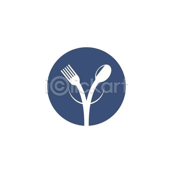 사람없음 EPS 아이콘 해외이미지 디자인 숟가락 심볼 접시 파란색 포크