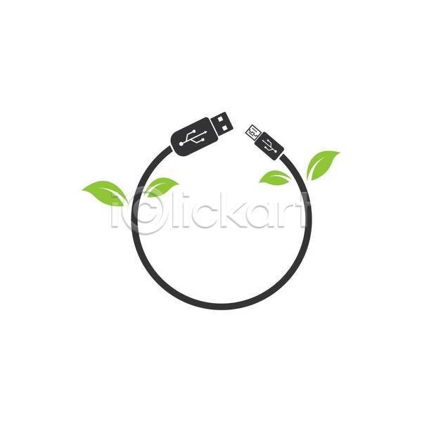사람없음 EPS 아이콘 해외이미지 USB 디자인 디지털 심볼 연결 잎 포트
