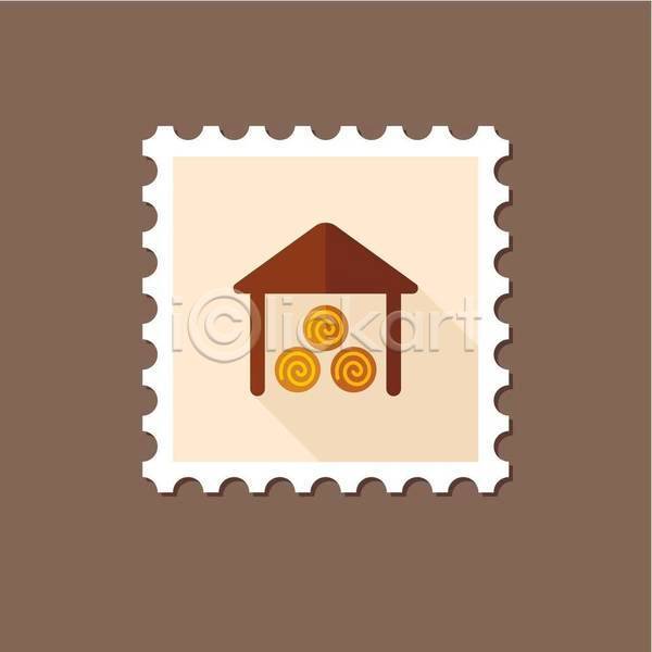 사람없음 EPS 아이콘 일러스트 해외이미지 디자인 볏짚 외양간 우표