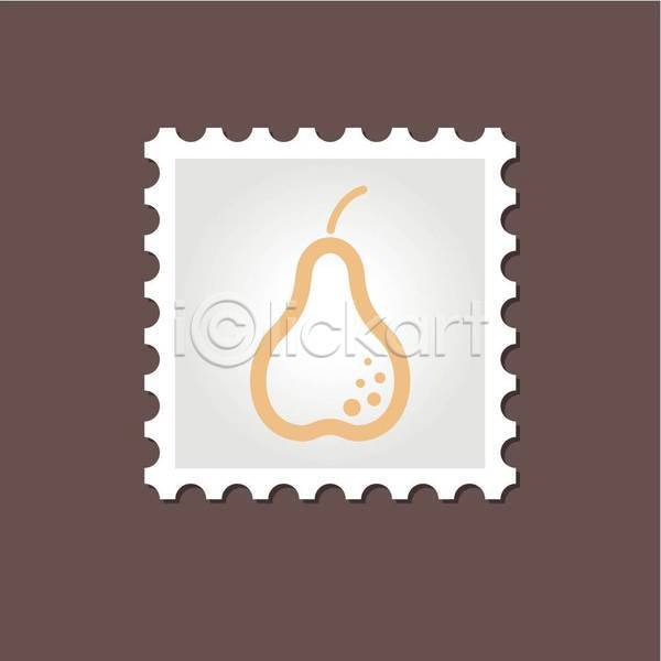 사람없음 EPS 아이콘 일러스트 해외이미지 디자인 서양배 우표
