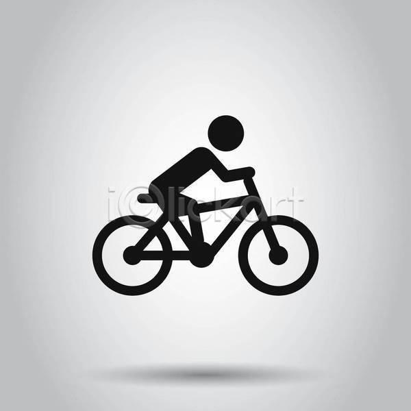사람모양 사람없음 EPS 일러스트 해외이미지 사이클링 자전거 회색