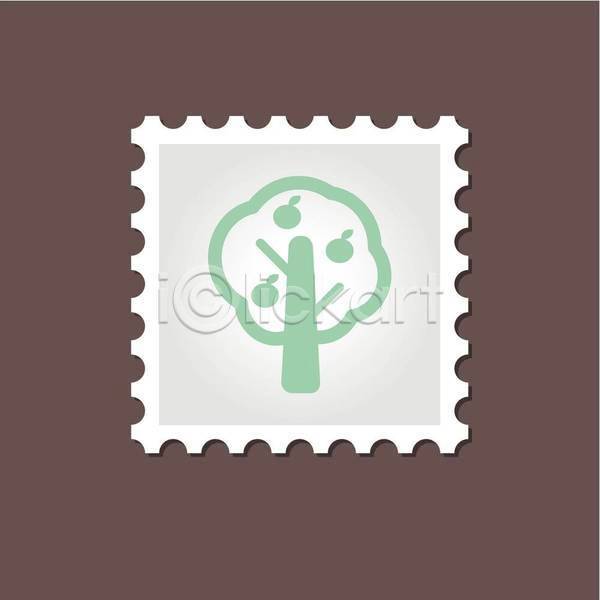 사람없음 EPS 아이콘 일러스트 해외이미지 과일 나무 디자인 우표