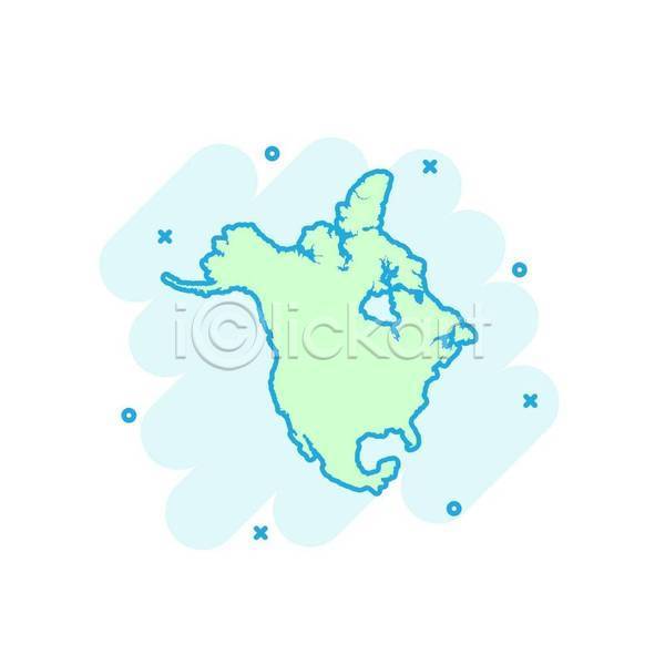 사람없음 EPS 아이콘 일러스트 해외이미지 나라 민트색 북아메리카 지도