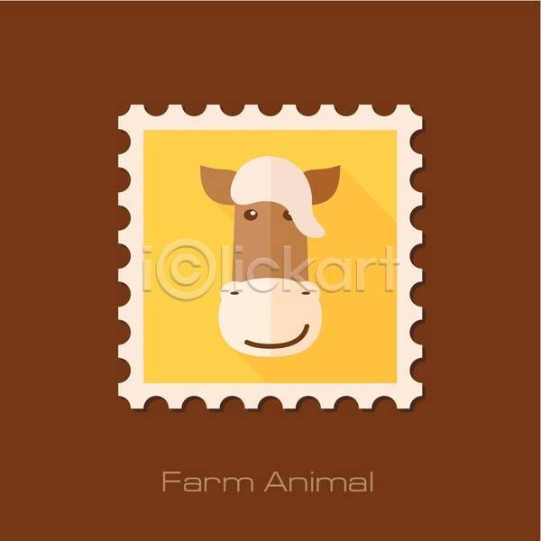 사람없음 EPS 아이콘 일러스트 해외이미지 디자인 말(동물) 우표