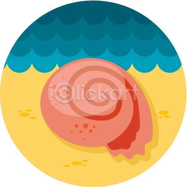 사람없음 EPS 아이콘 일러스트 해외이미지 여름(계절) 조개껍데기 해변