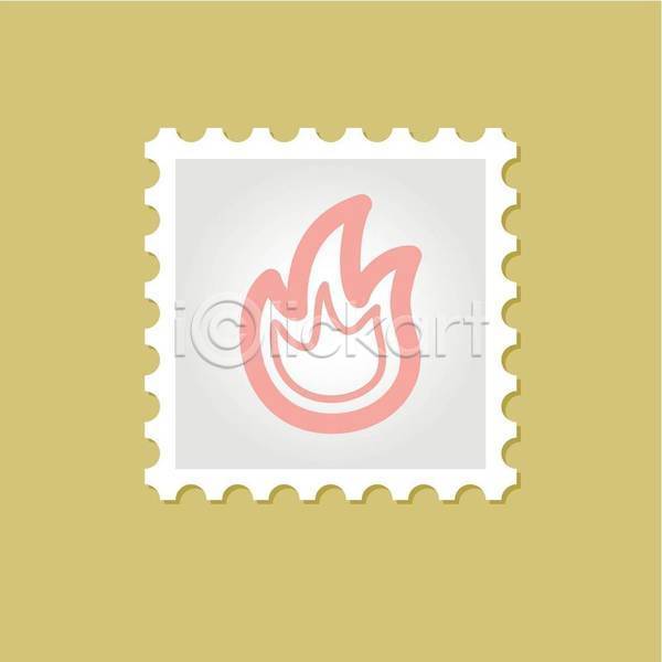 사람없음 EPS 일러스트 해외이미지 디자인 불 불꽃(불) 우표