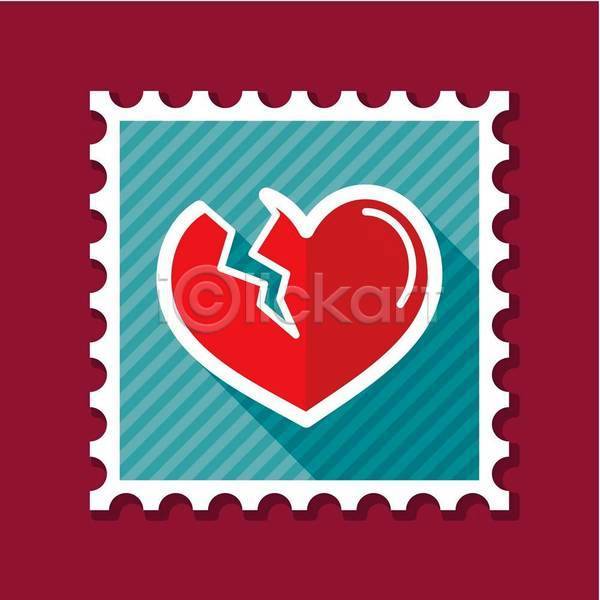 고통 사랑 이별 사람없음 EPS 아이콘 일러스트 해외이미지 균열 깨짐 디자인 손상 우표 하트