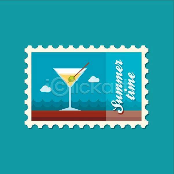 사람없음 EPS 일러스트 해외이미지 꼬치 디자인 마티니 여름(계절) 올리브 우표 칵테일 칵테일잔