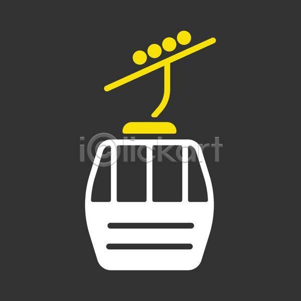 사람없음 EPS 아이콘 일러스트 해외이미지 검은색 곤돌라 교통시설 노란색 리프트 스키리프트 흰색