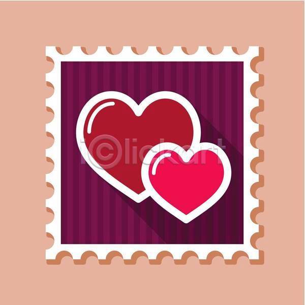 사랑 사람없음 EPS 일러스트 해외이미지 디자인 우표 하트