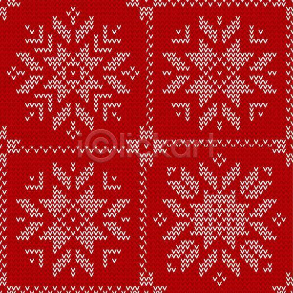 따뜻함 사람없음 EPS 일러스트 해외이미지 눈꽃무늬 눈송이 다양 디자인 뜨개질 백그라운드 빨간색 직물 질감 패턴