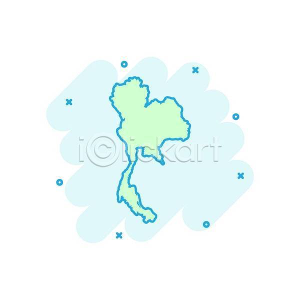 사람없음 EPS 아이콘 일러스트 해외이미지 나라 민트색 지도 태국