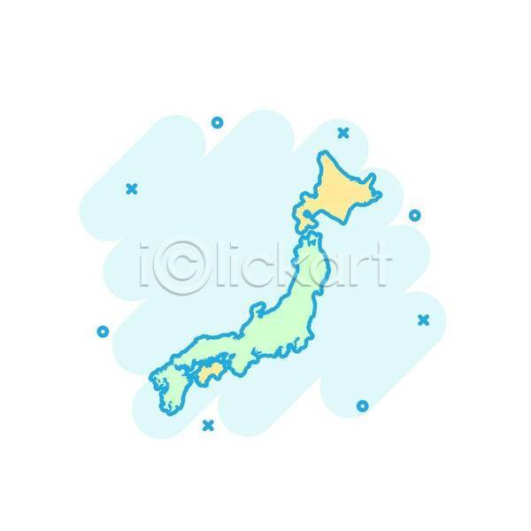 사람없음 EPS 아이콘 일러스트 해외이미지 나라 민트색 일본 지도