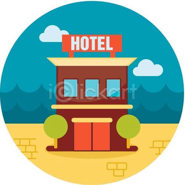 사람없음 EPS 아이콘 일러스트 해외이미지 여름(계절) 호텔