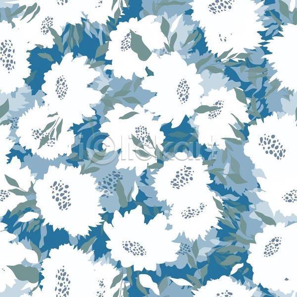 사람없음 EPS 일러스트 해외이미지 꽃 꽃백그라운드 디자인 파란색 패턴 패턴백그라운드 플라워패턴 흰색