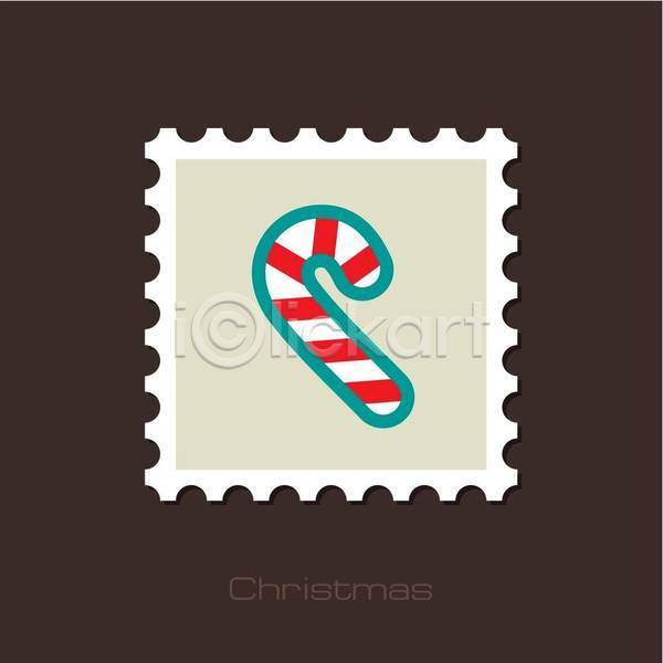 사람없음 EPS 일러스트 해외이미지 베이지색 빨간색 우표 지팡이사탕 초록색 크리스마스 크리스마스용품 크리스마스지팡이