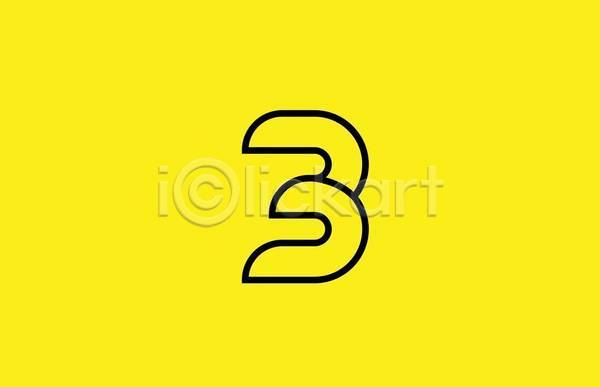 사람없음 EPS 라인일러스트 일러스트 해외이미지 3 노란색 디자인 선 숫자 심볼 엘리먼트 활자