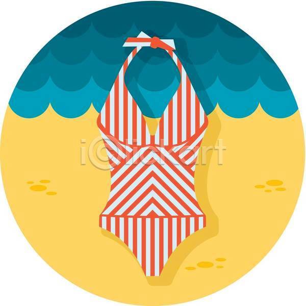 사람없음 EPS 아이콘 일러스트 해외이미지 수영복 여름(계절) 해변
