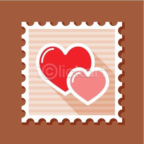 사랑 사람없음 EPS 일러스트 해외이미지 분홍색 빨간색 우표 줄무늬 하트