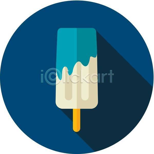 사람없음 EPS 아이콘 일러스트 해외이미지 남색 막대아이스크림 아이스크림 여름(계절)