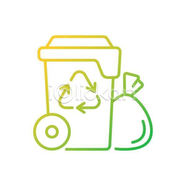 사람없음 EPS 일러스트 해외이미지 라인아트 심볼 쓰레기봉투 쓰레기통 재활용 재활용표시