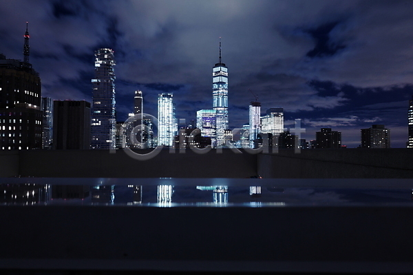 사람없음 JPG 포토 고층빌딩 구름(자연) 뉴욕 도시 빌딩 야간 야경 야외 하늘 해외풍경