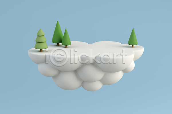 사람없음 3D PSD 디지털합성 편집이미지 3D소스 구름(자연) 나무 오브젝트 편집 편집소스 하늘색 흰색