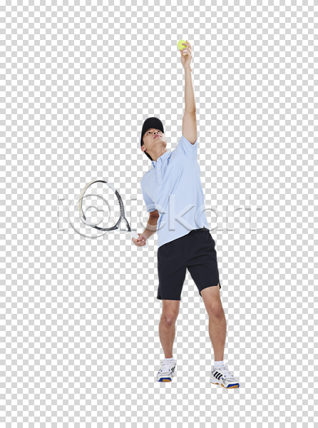 30대 남자 성인 성인남자한명만 한국인 한명 PNG 앞모습 편집이미지 누끼 들기 서기 서브 손들기 전신 테니스 테니스공 테니스라켓 테니스복 편집 편집소스