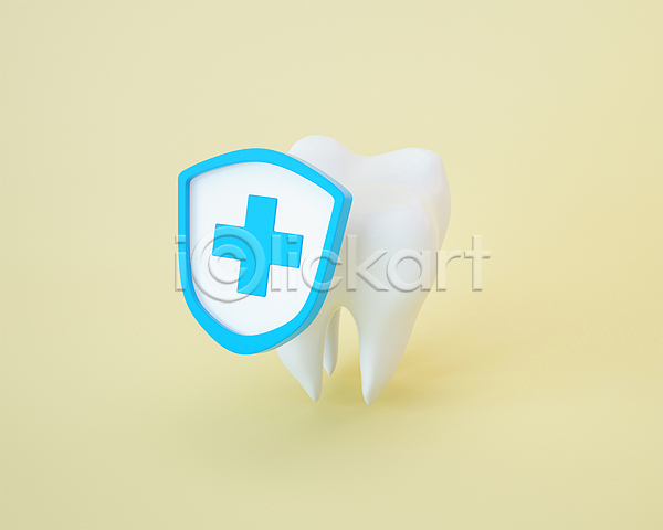 보호 사람없음 3D 3D아이콘 PSD 디지털합성 노란색 방패 치아 치아건강 치아모형 편집 편집소스