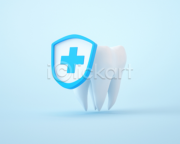 보호 사람없음 3D 3D아이콘 PSD 디지털합성 방패 치아 치아건강 치아모형 편집 편집소스 하늘색