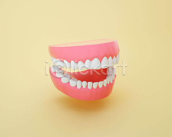 사람없음 3D PSD 디지털합성 편집이미지 3D소스 노란색 모형 잇몸 장기(의학) 치아 치아모형 편집 편집소스