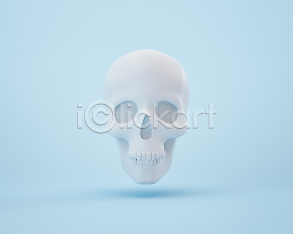 사람없음 3D 3D아이콘 PSD 디지털합성 편집이미지 3D소스 뼈 편집 편집소스 하늘색 해골