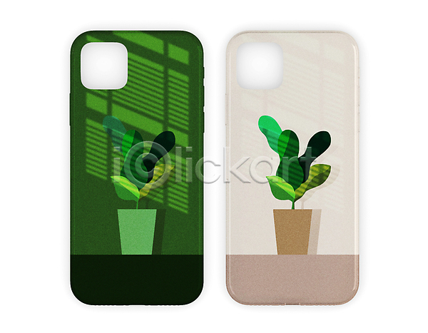 사람없음 PSD 일러스트 그림자 베이지색 블라인드 스마트폰케이스 식물 창가 초록색 화분