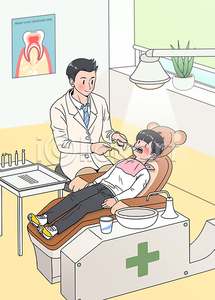 남자 남자만 두명 성인 소년 어린이 PSD 일러스트 눕기 들기 상반신 소아과 소아과의사 앉기 어린이병원 의자 입벌림 전신 조명 치과 치과의사 치과진료 치료 치아 치아건강 화분