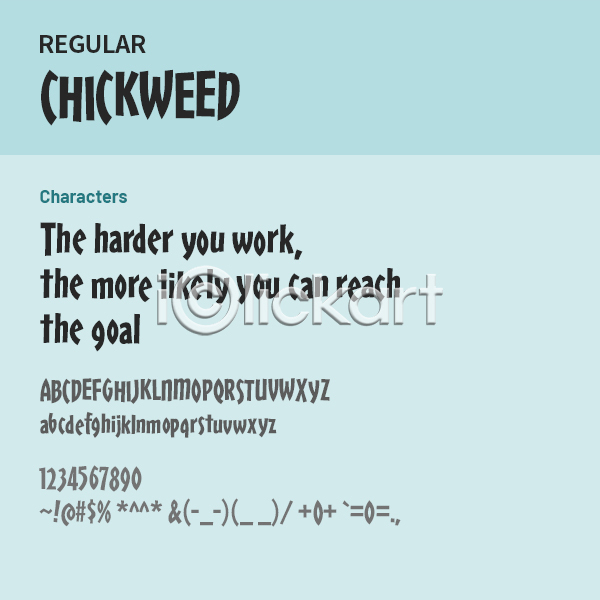 사람없음 OTF 설치폰트 Typodermic(서체) chickweed(서체) 낱개폰트 디자인서체 레귤러체 만화체 알파벳 영문폰트 영어 폰트