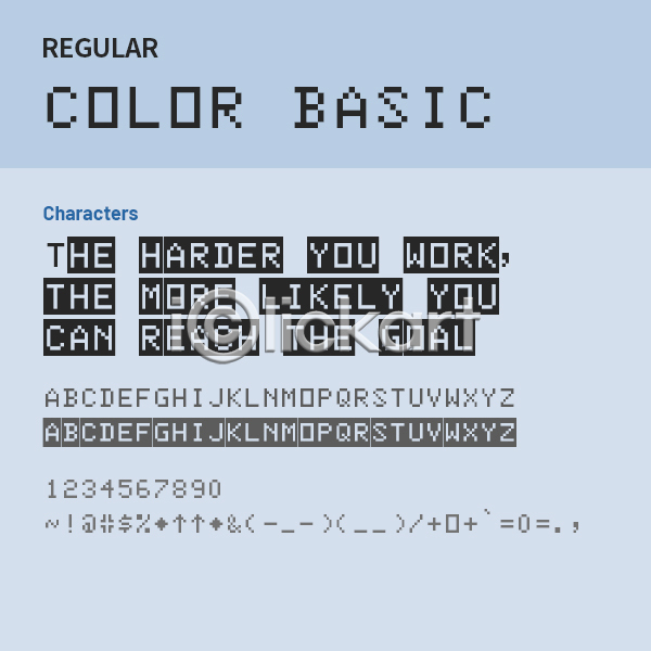 사람없음 OTF 설치폰트 Typodermic(서체) colorbasic(서체) 낱개폰트 디자인서체 레귤러체 알파벳 영문폰트 영어 폰트 픽셀체