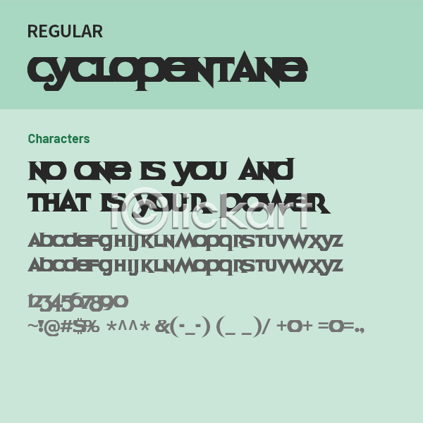 사람없음 OTF 설치폰트 Typodermic(서체) cyclopentane(서체) 낱개폰트 디자인서체 레귤러체 알파벳 영문폰트 영어 폰트