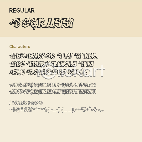 사람없음 OTF 설치폰트 Typodermic(서체) degrassi(서체) 낱개폰트 디자인서체 레귤러체 알파벳 영문폰트 영어 폰트