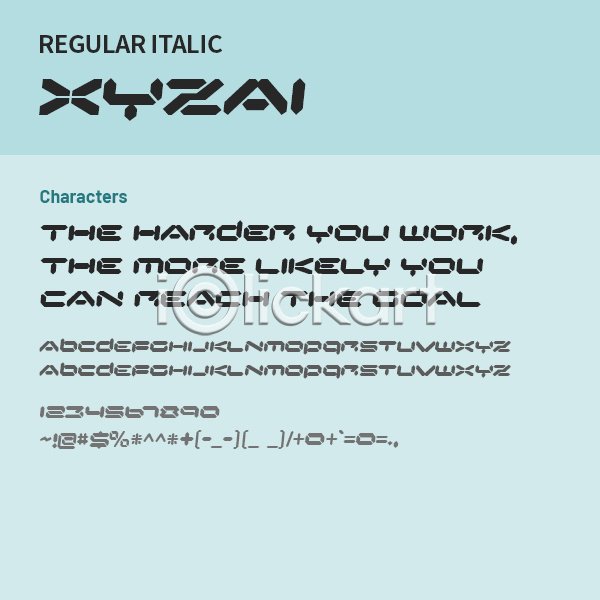 사람없음 OTF 설치폰트 Typodermic(서체) xyzai(서체) 낱개폰트 디자인서체 레귤러체 알파벳 영문폰트 영어 이탤릭체 폰트