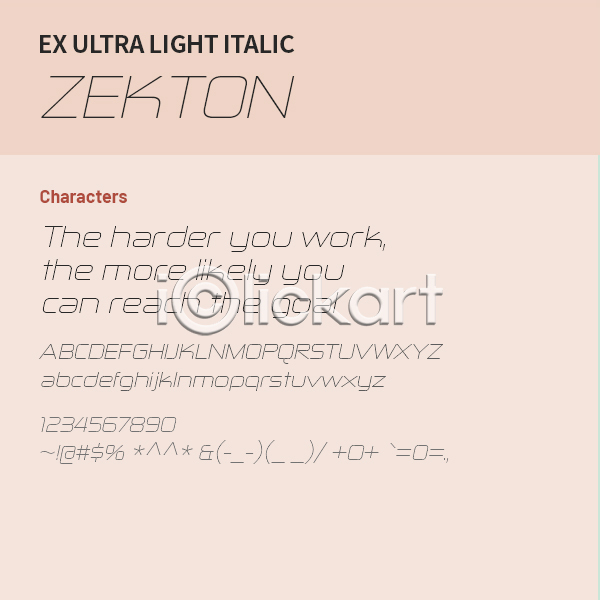 사람없음 OTF 설치폰트 Typodermic(서체) zekton(서체) 낱개폰트 디자인서체 라이트체 산세리프체 알파벳 영문폰트 영어 이탤릭체 폰트