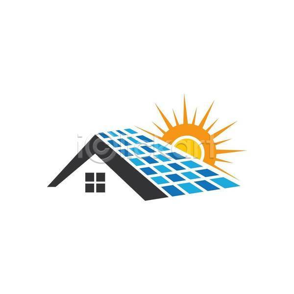 사람없음 EPS 그린아이콘 아이콘 일러스트 해외이미지 그린에너지 심볼 주택 지붕 집모양 집열판 태양 태양에너지