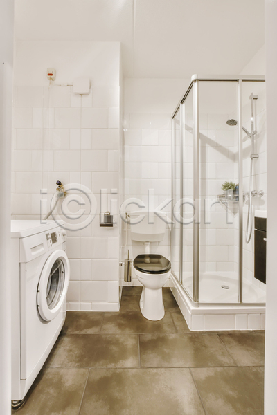 깨끗함 사람없음 JPG 포토 해외이미지 드럼세탁기 변기 샤워부스 실내 욕실 인테리어 화장실