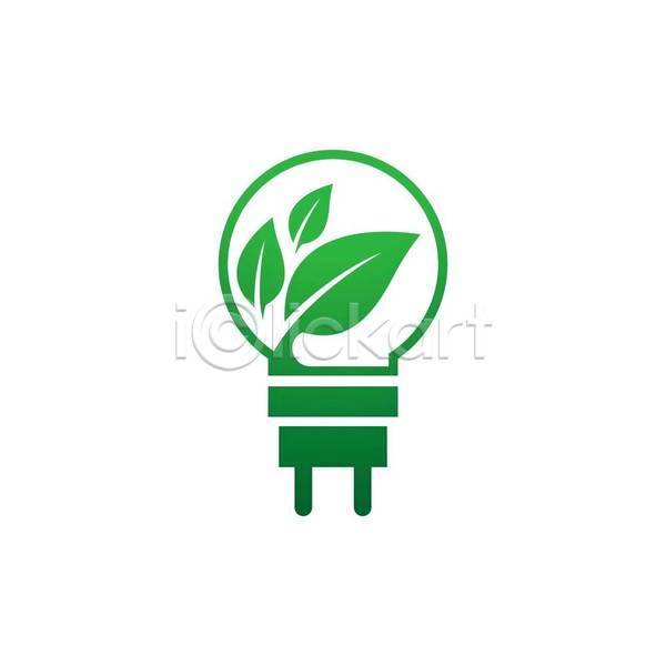 사람없음 EPS 그린아이콘 아이콘 일러스트 해외이미지 그린에너지 심볼 에코 잎 전구 전기에너지 초록색 친환경 플러그