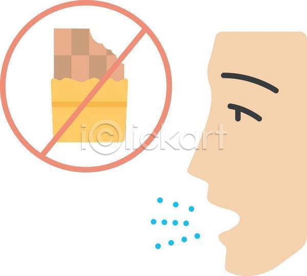 사람없음 EPS 일러스트 해외이미지 금지 알레르기 얼굴모양 초콜릿